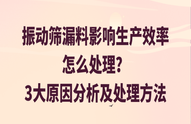 振動(dòng)篩漏料影響生產(chǎn)效率怎么處理？3大原因分析及處理方法